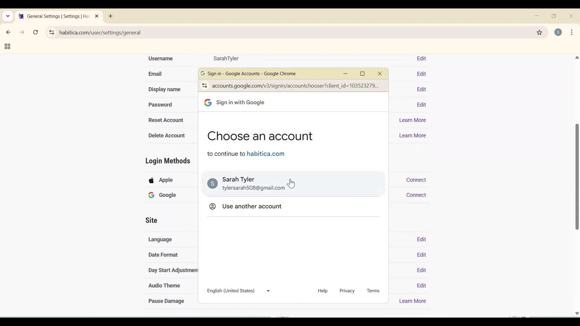Connecting an integration screenshot