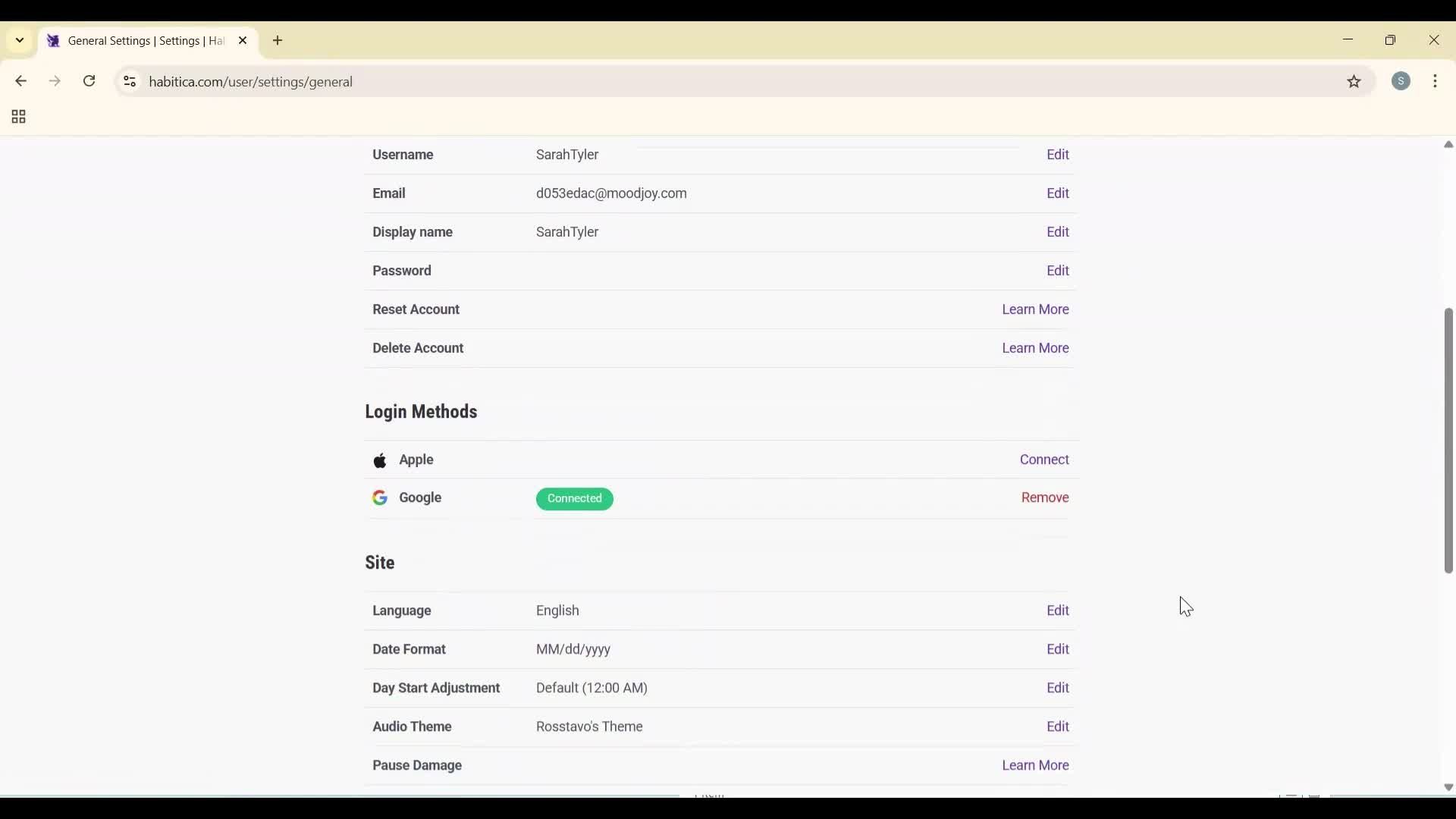 Connecting an integration screenshot