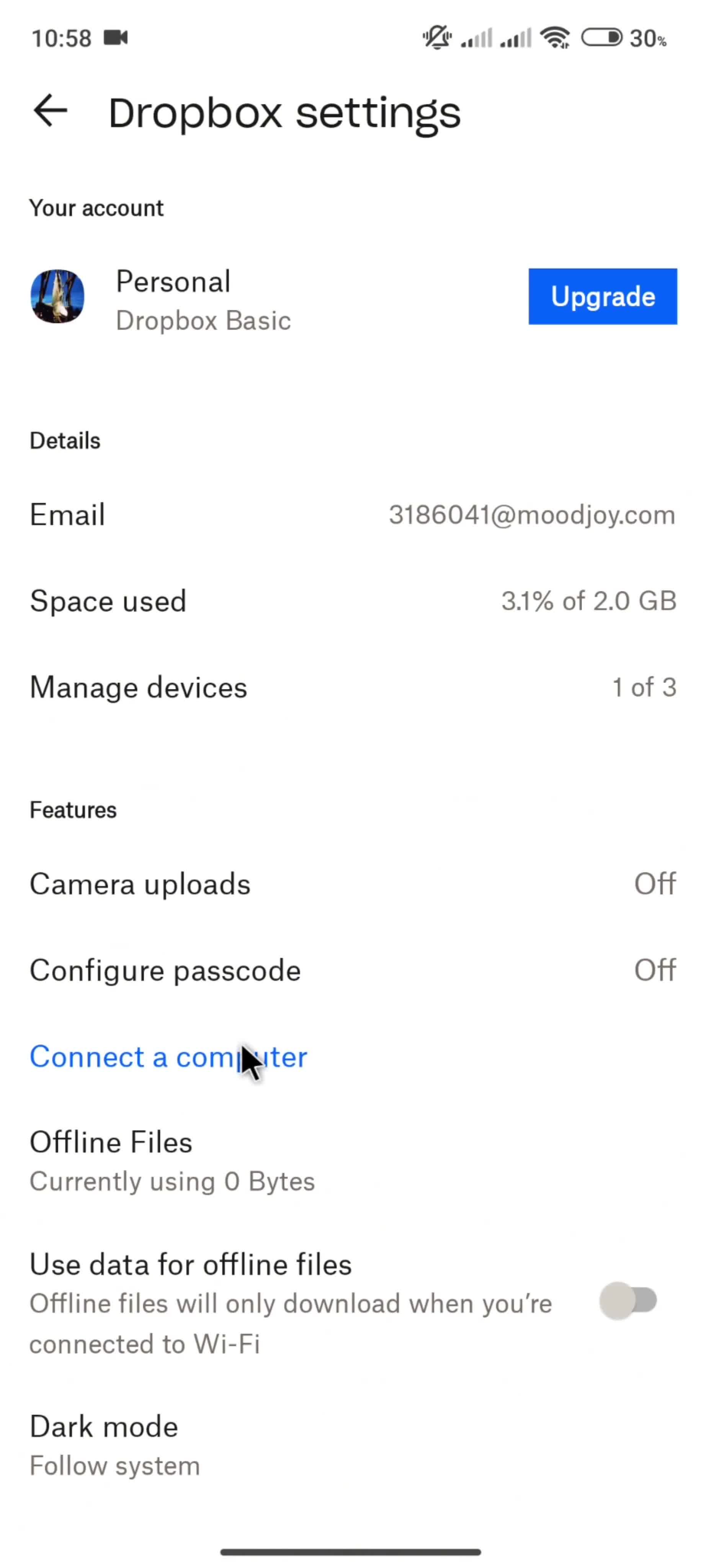 Connecting to a computer screenshot