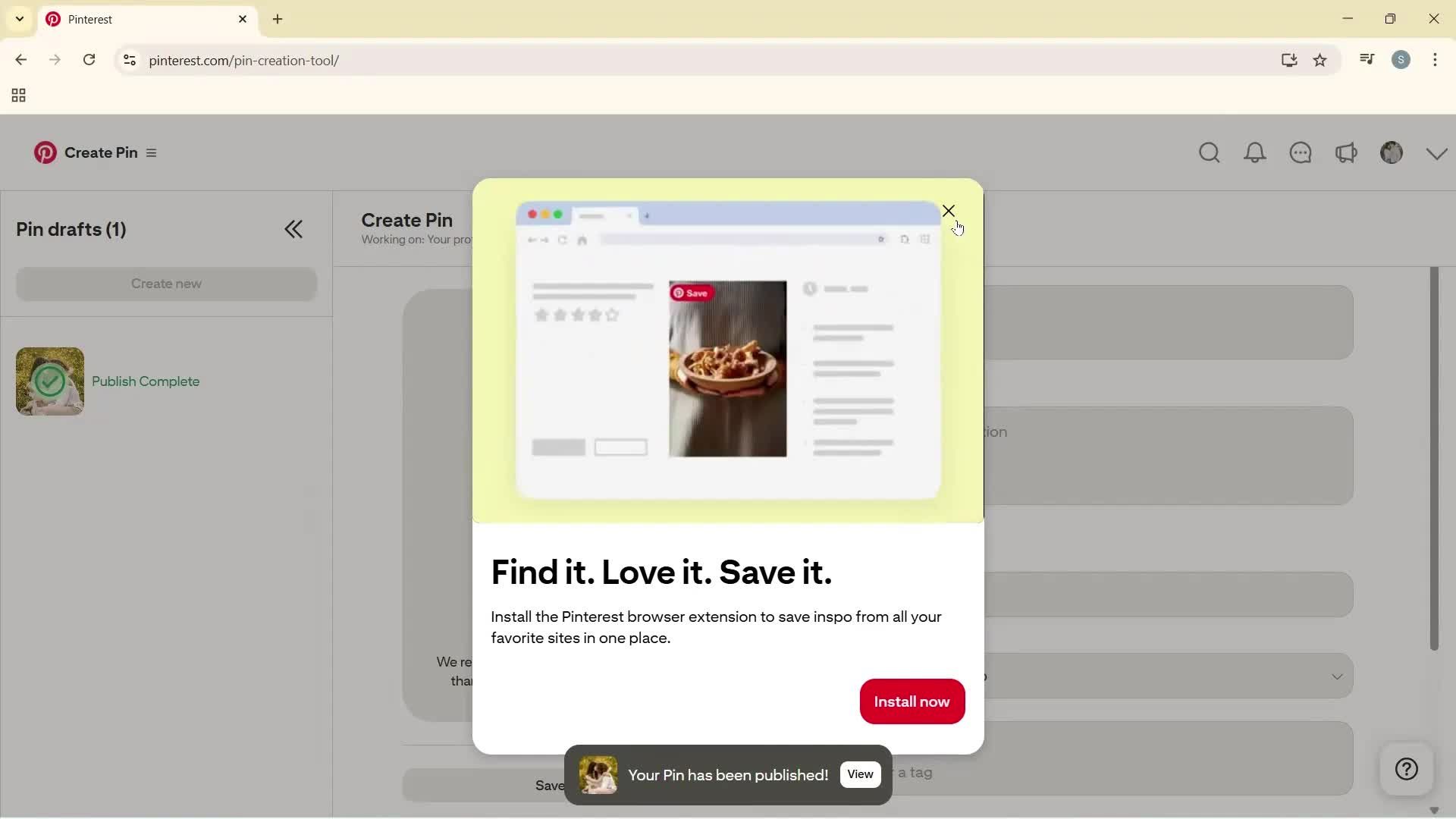 Creating a business profile screenshot