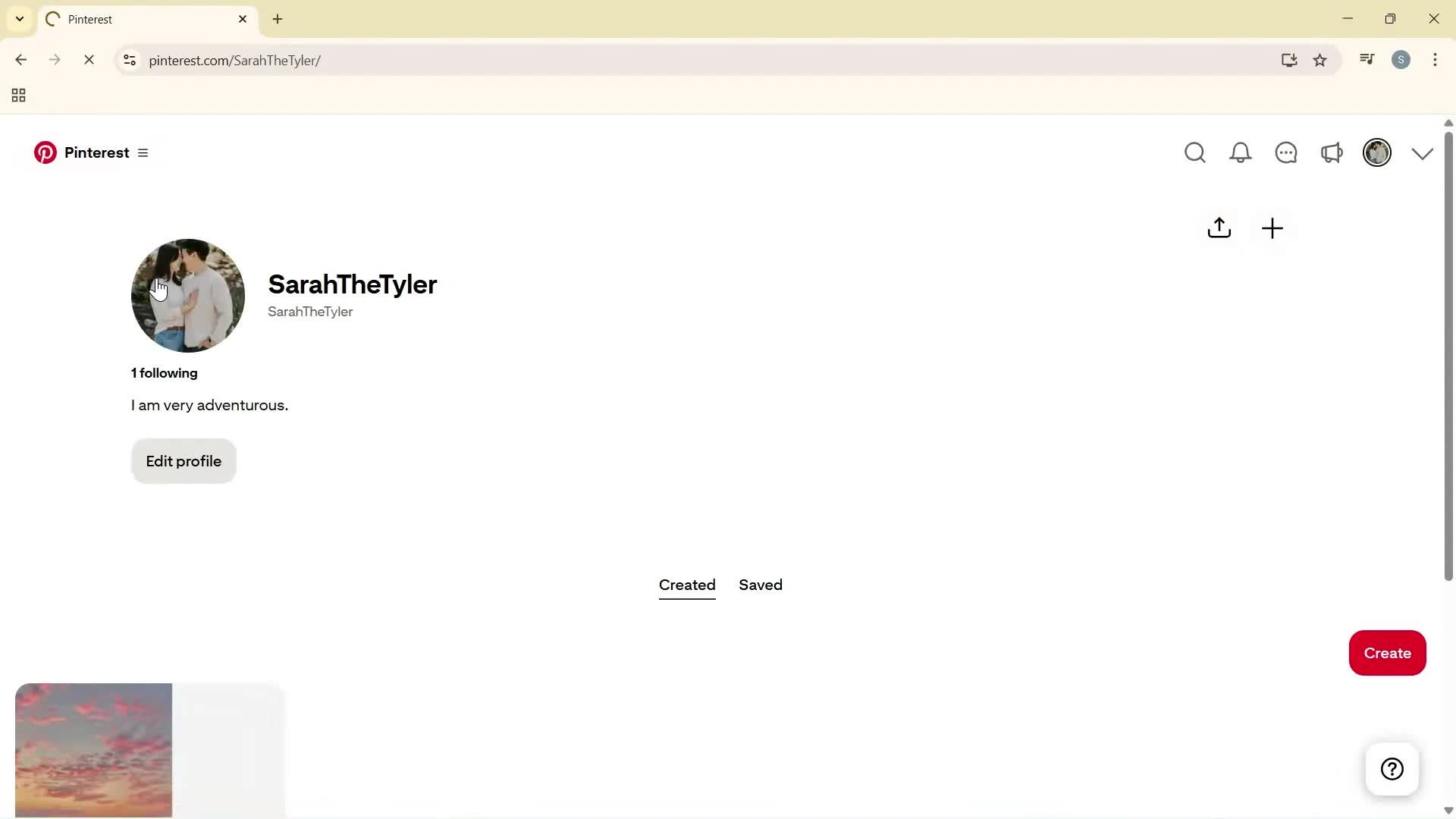 Creating a business profile screenshot