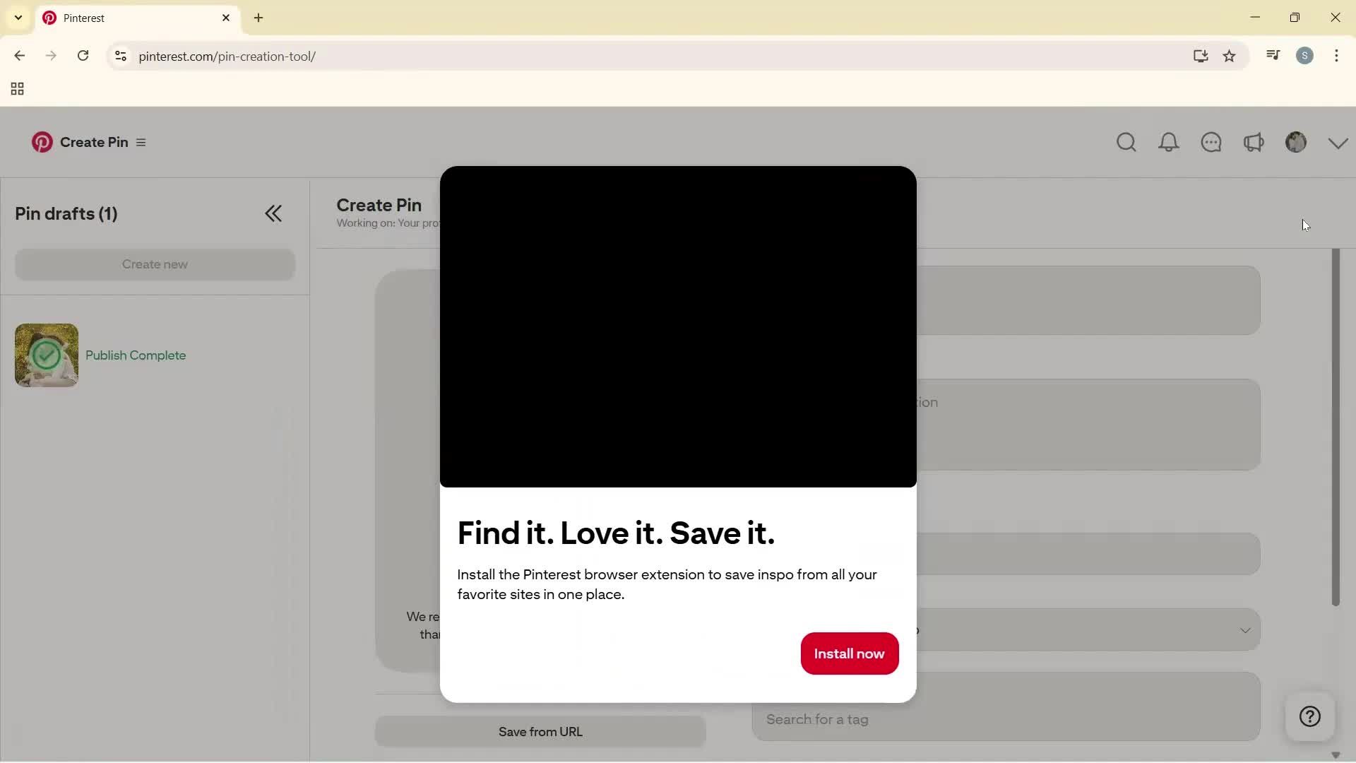 Creating a business profile screenshot