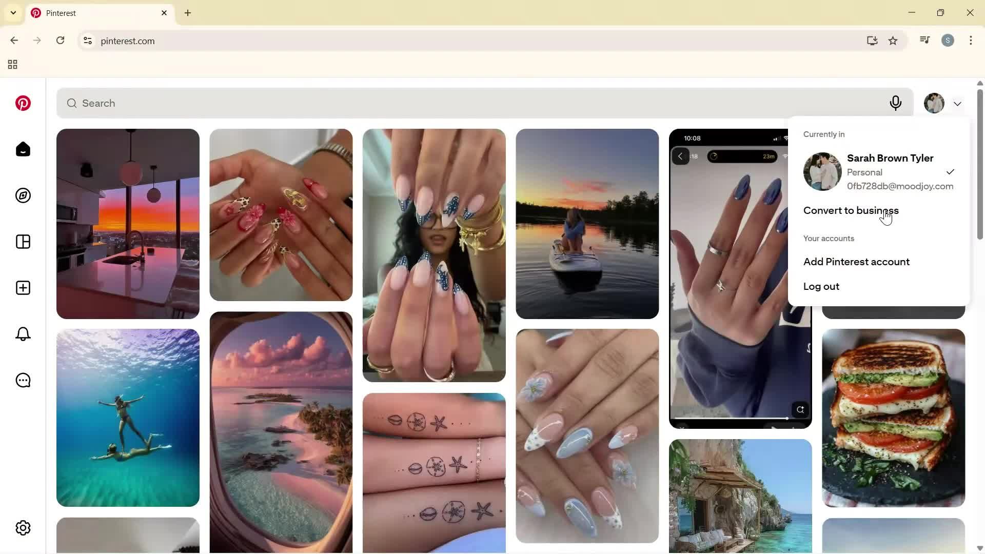 Creating a business profile screenshot