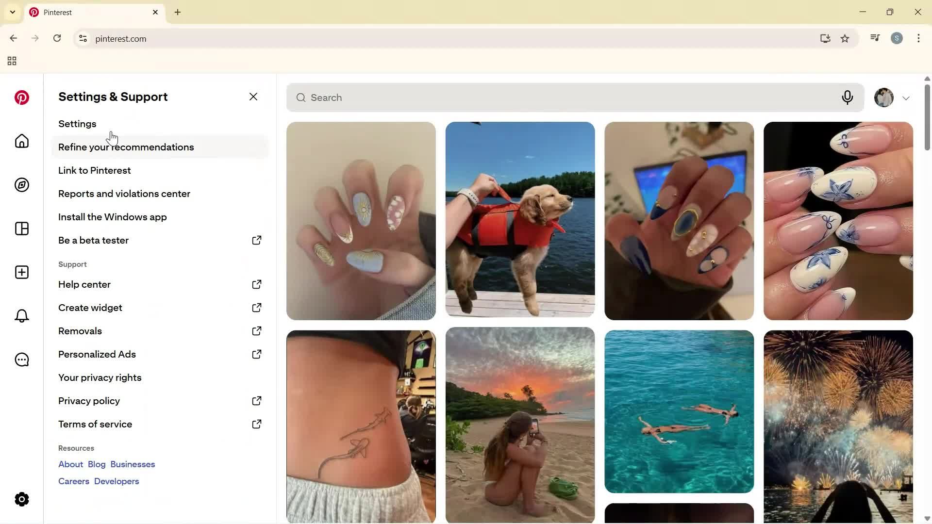 Creating a business profile screenshot