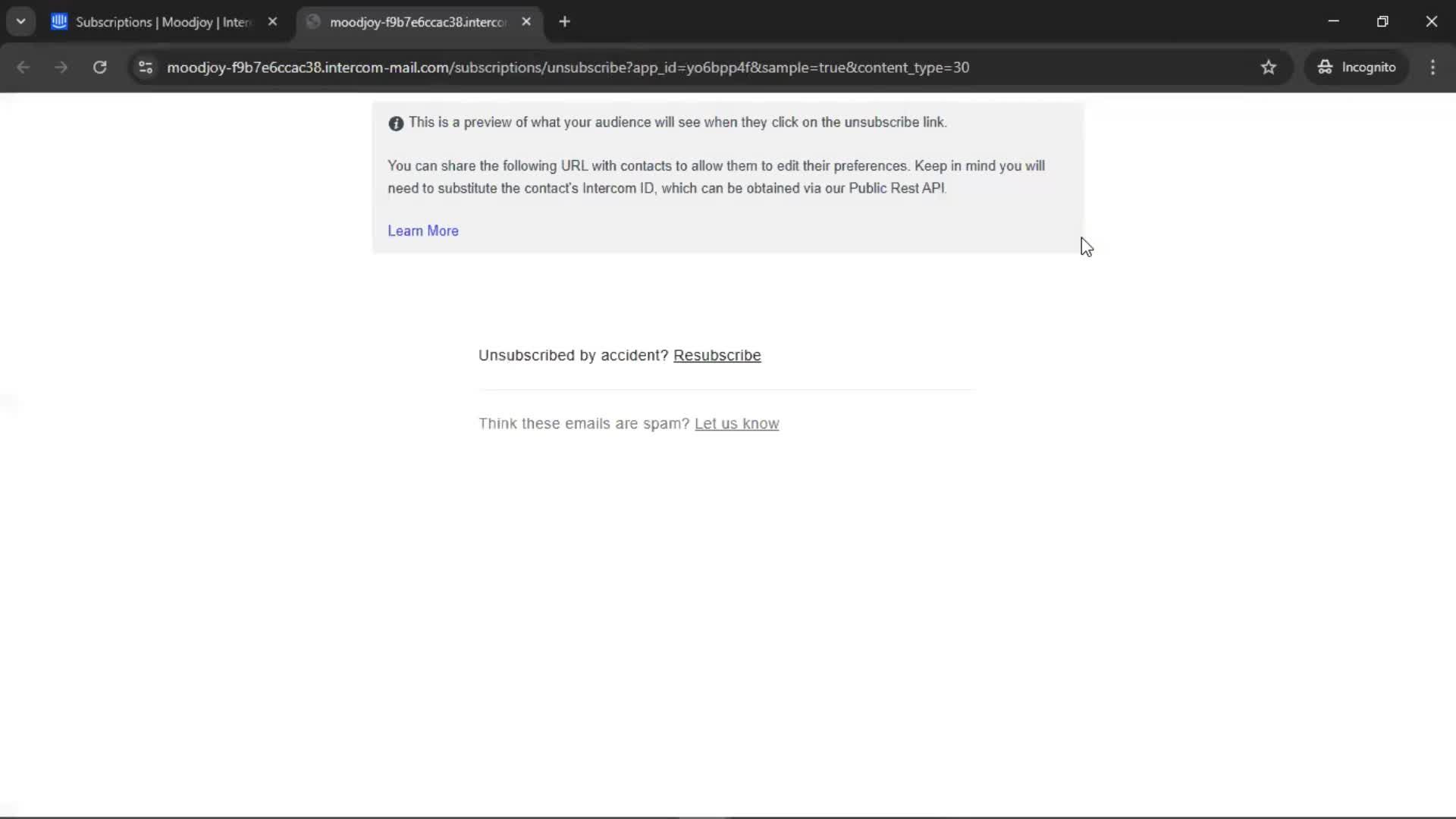 Subscriptions screenshot