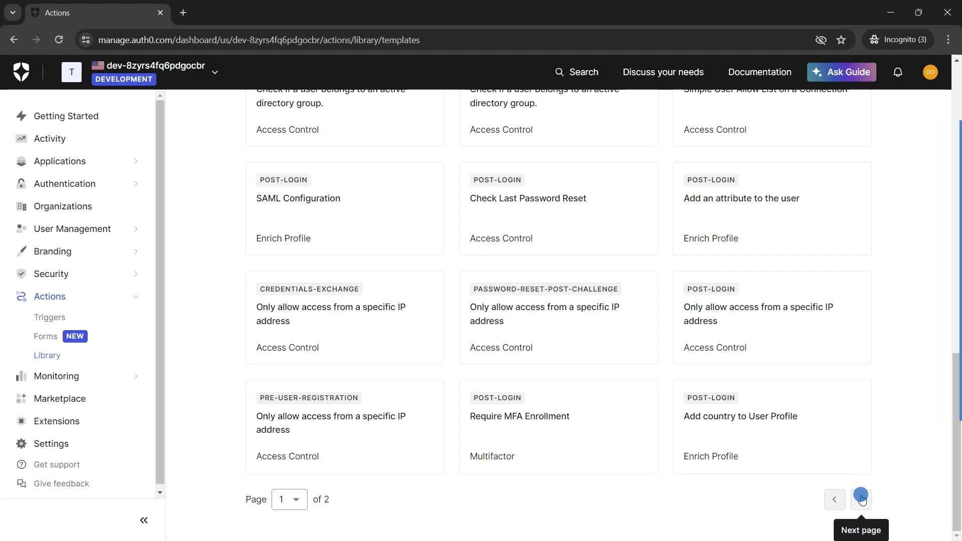Creating an action screenshot
