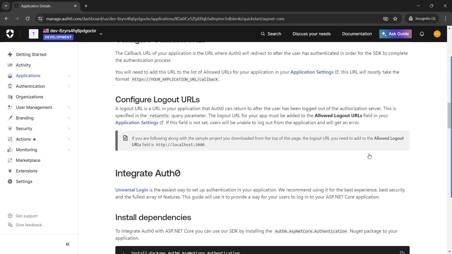 Creating an application screenshot