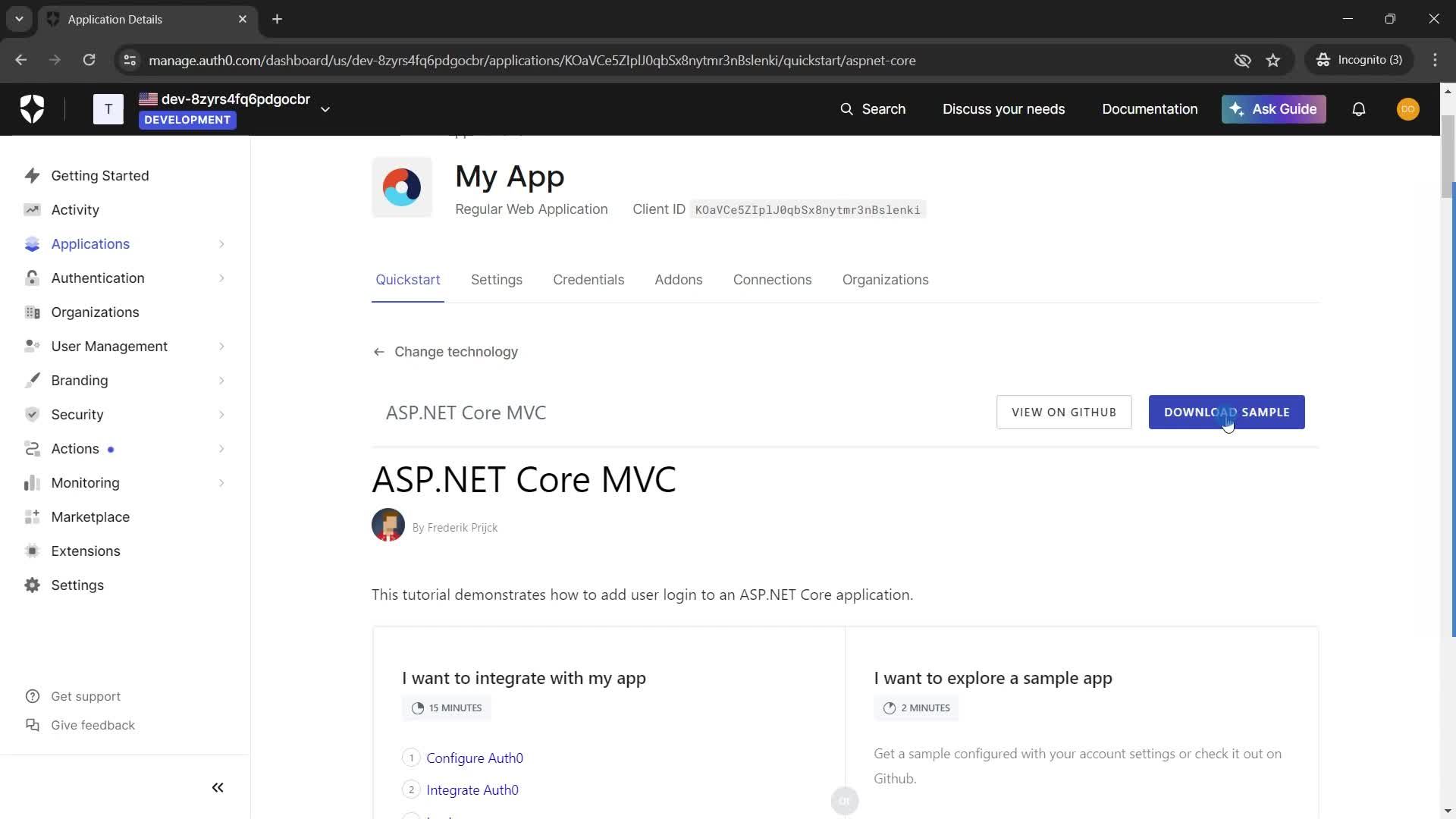 Creating an application screenshot