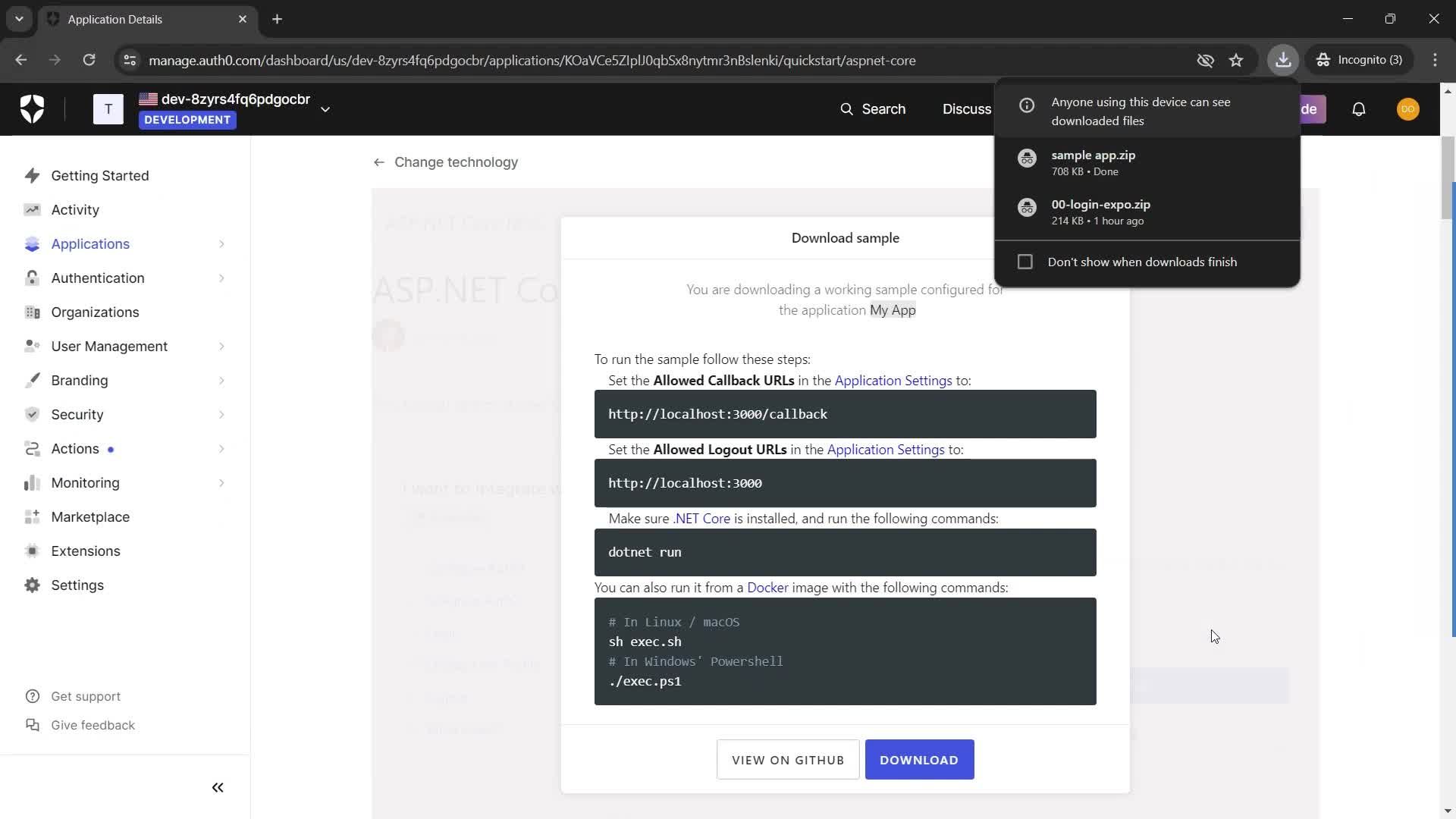 Creating an application screenshot