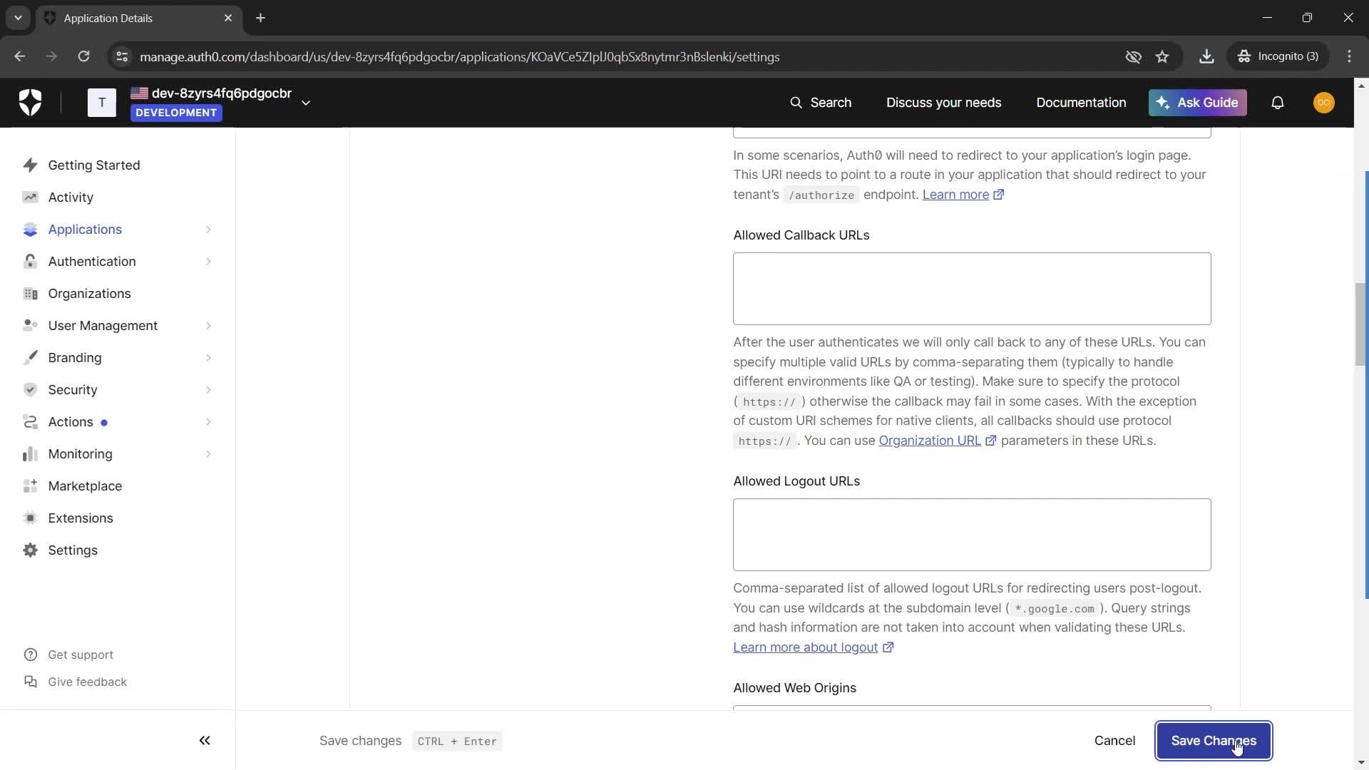 Creating an application screenshot