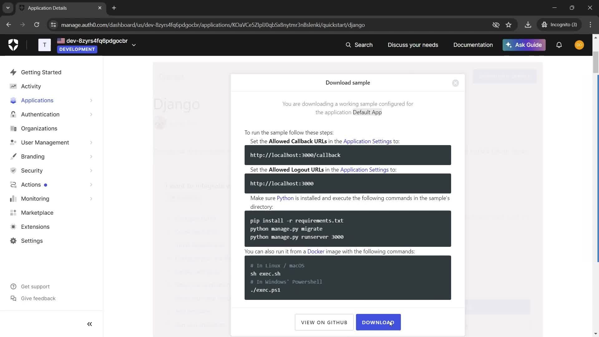 Creating an application screenshot