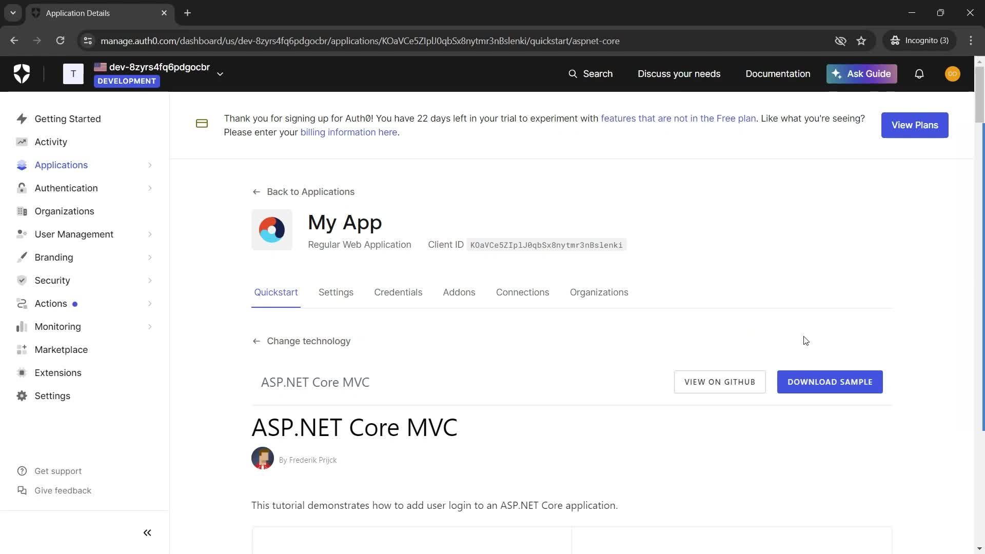 Creating an application screenshot