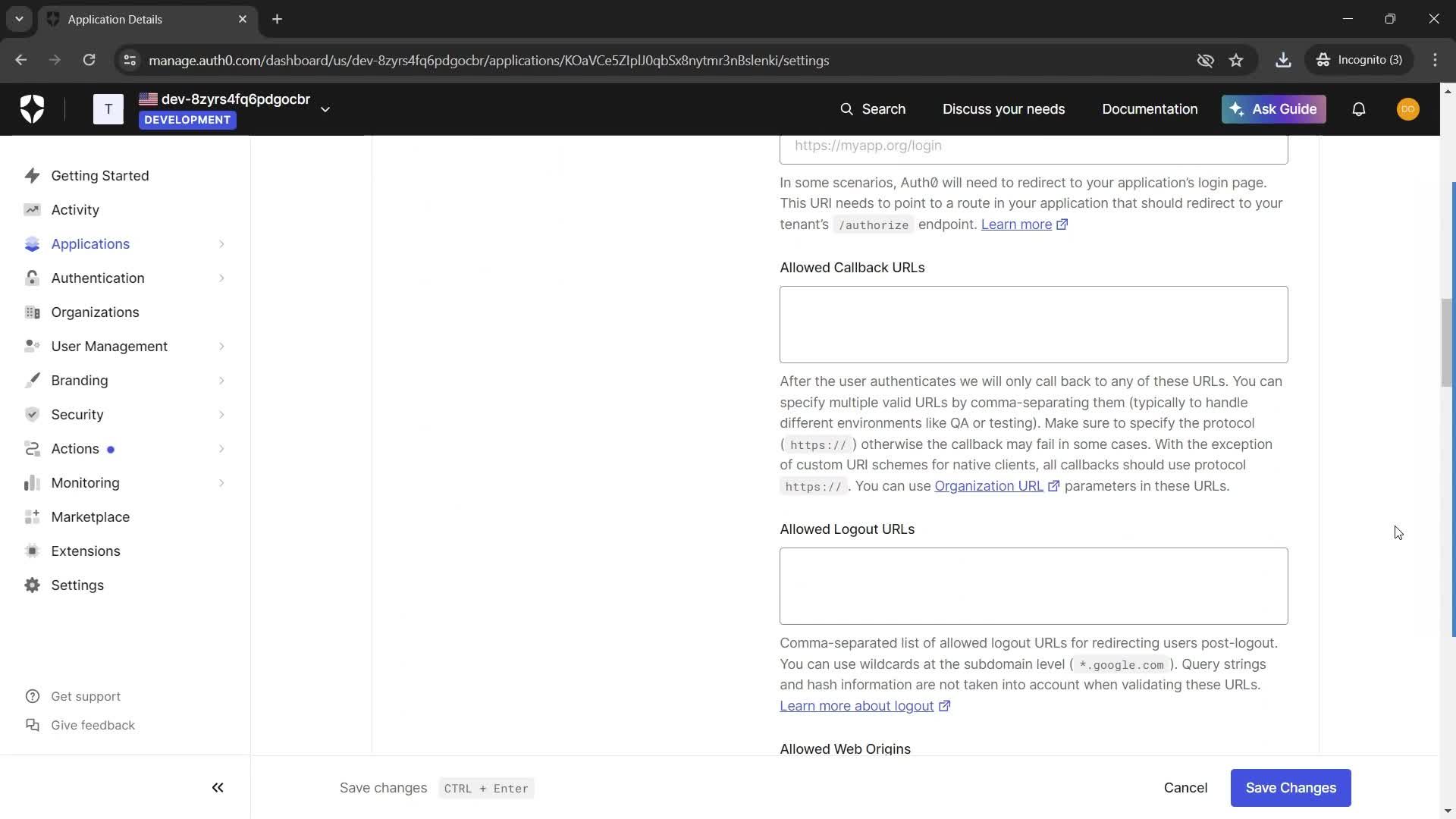 Creating an application screenshot