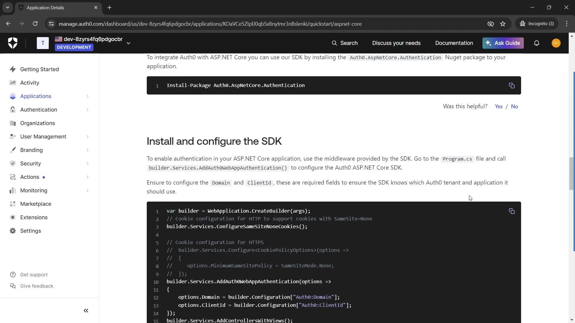 Creating an application screenshot