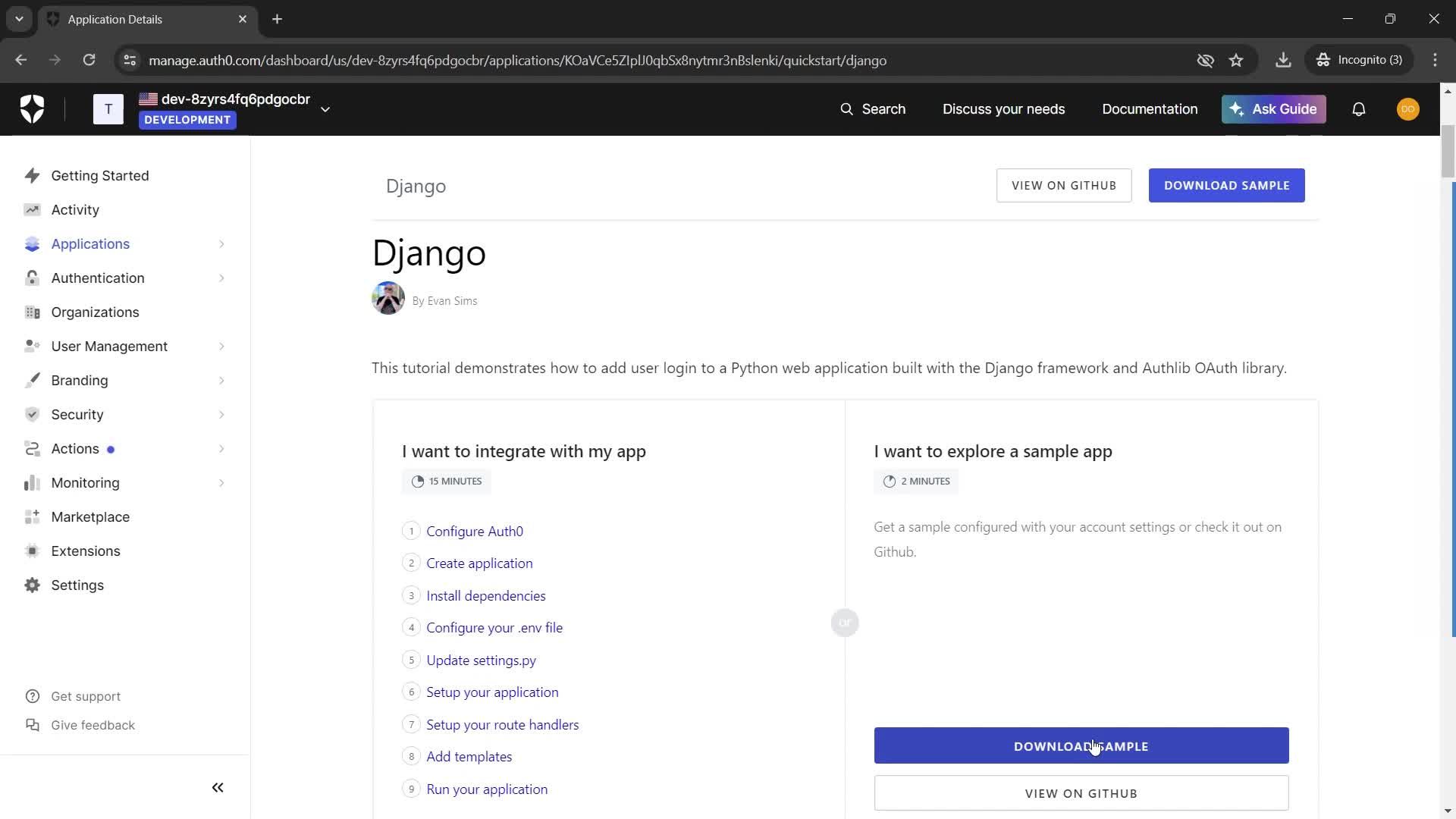 Creating an application screenshot