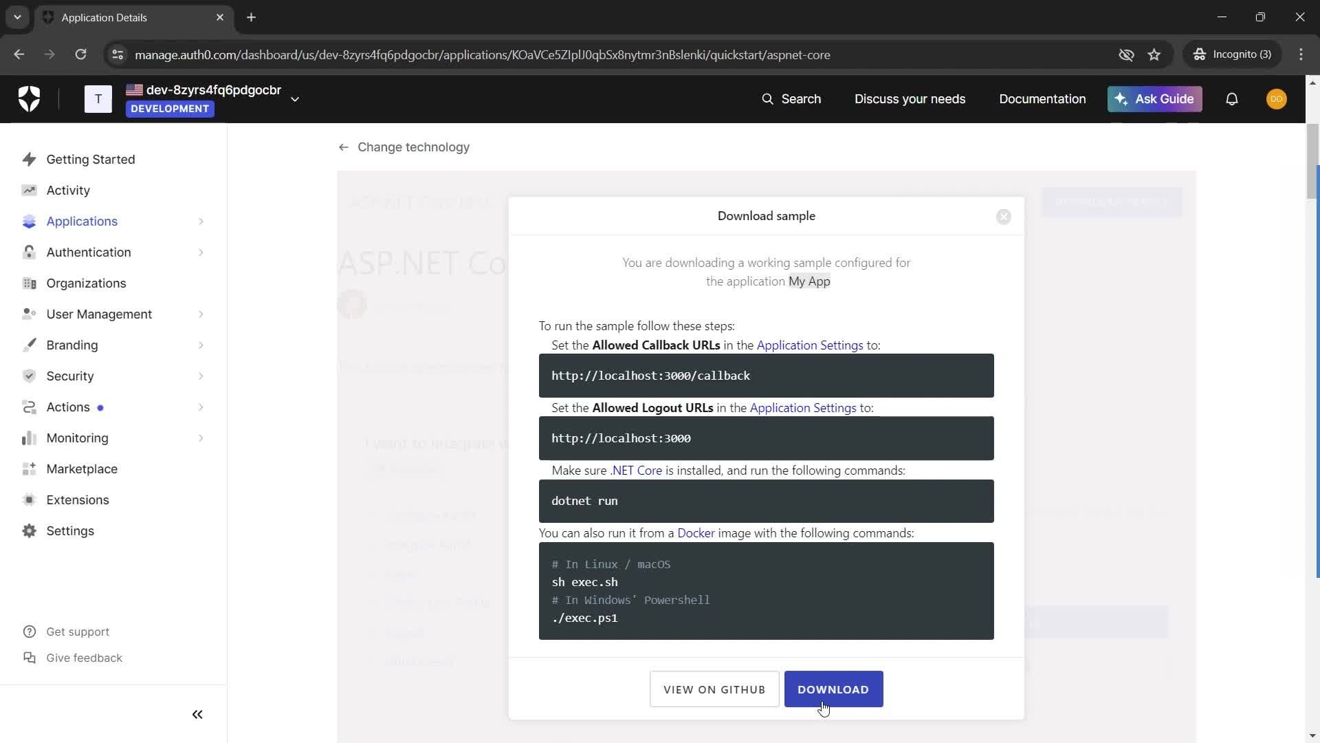 Creating an application screenshot