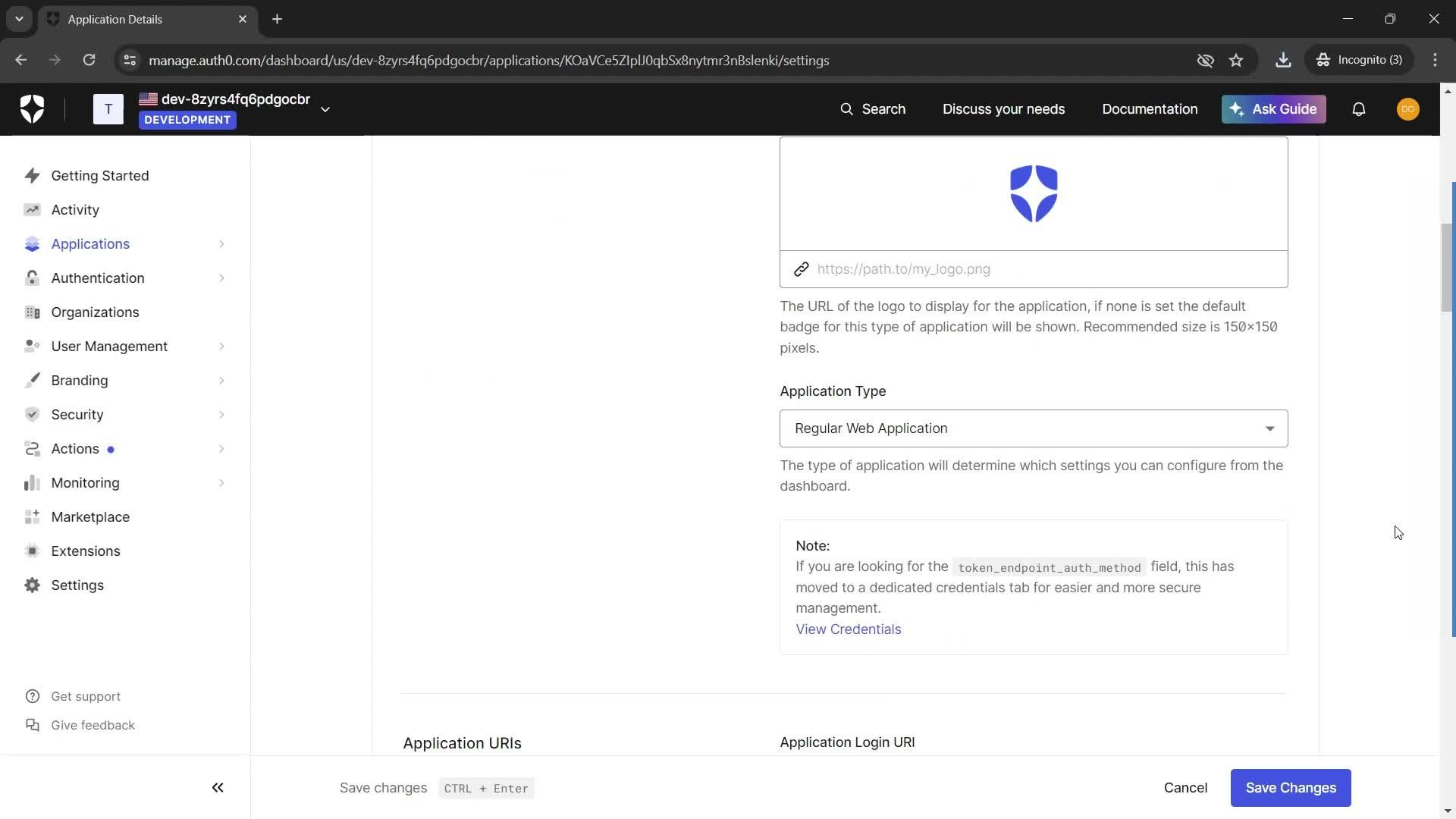 Creating an application screenshot