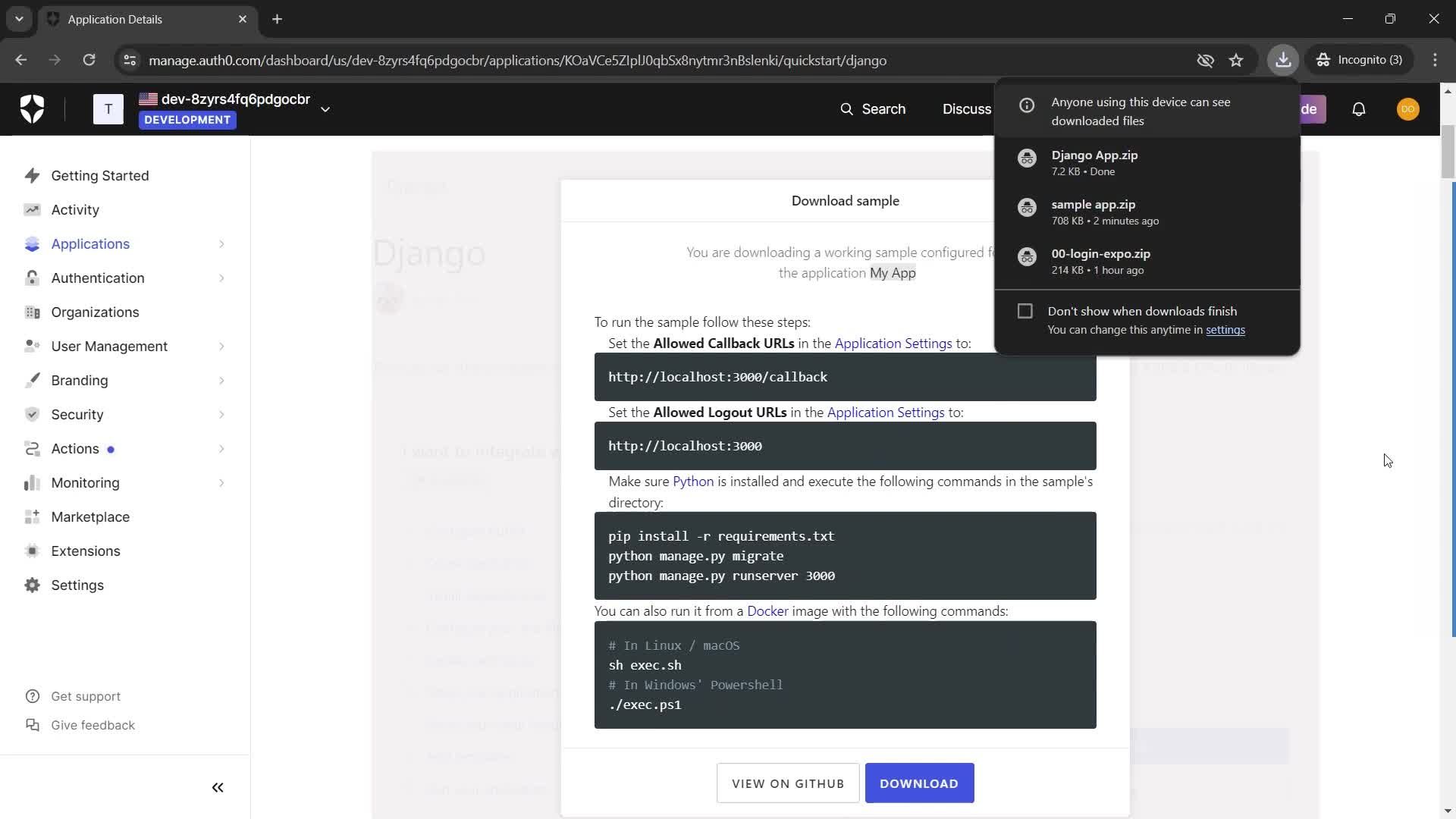 Creating an application screenshot