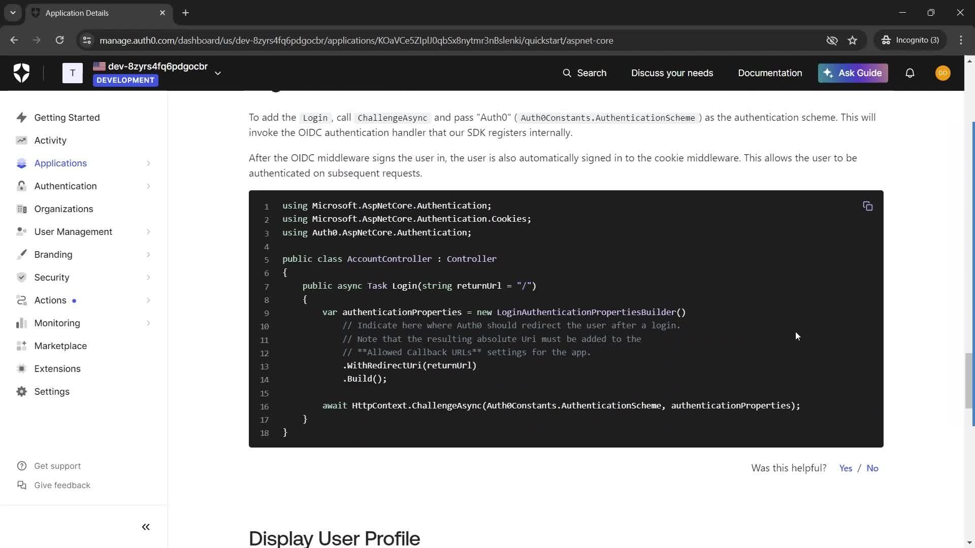 Creating an application screenshot