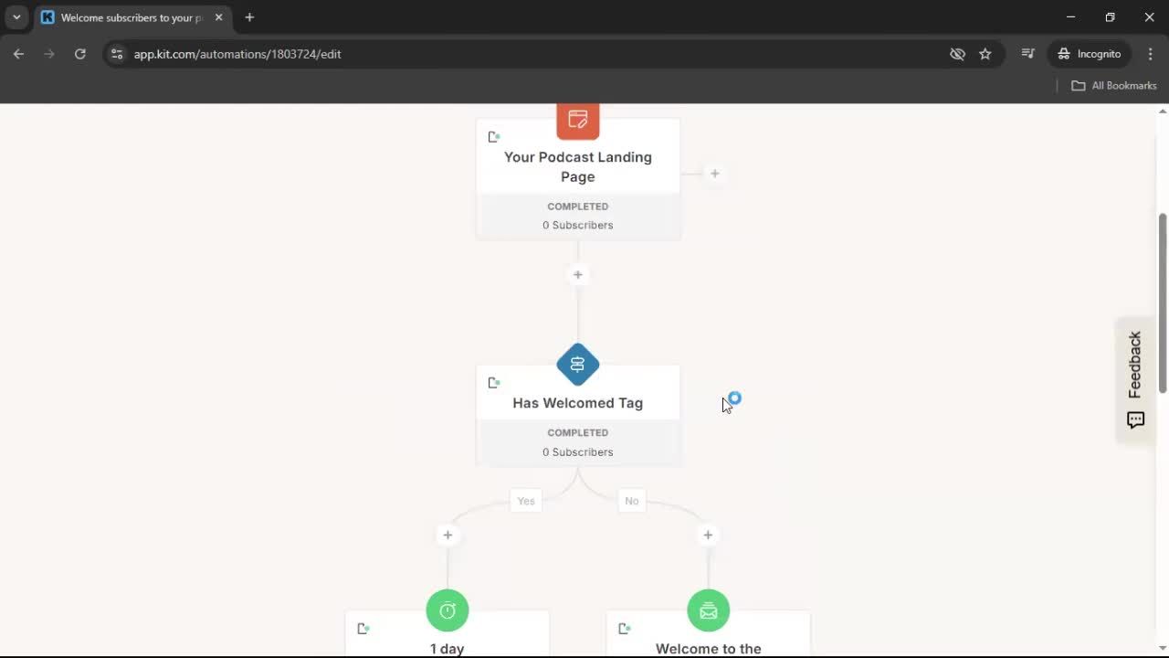 Creating an automation workflow screenshot