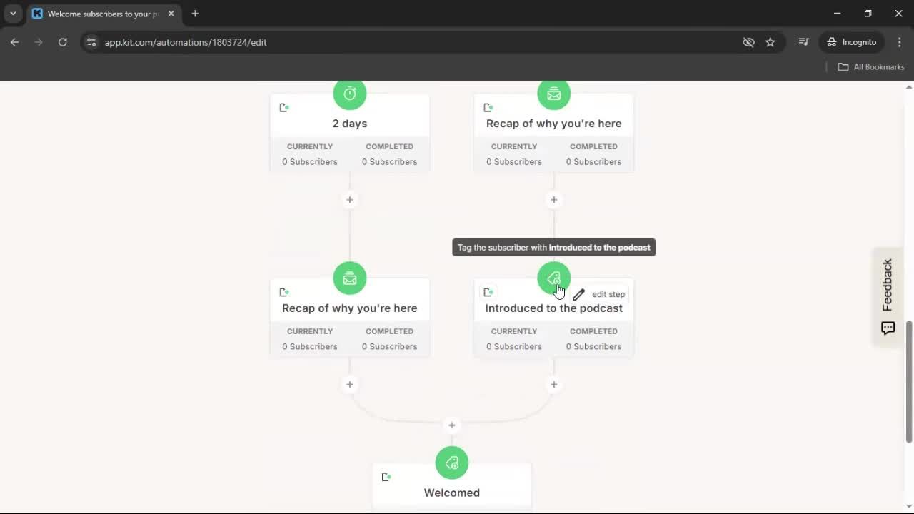 Creating an automation workflow screenshot