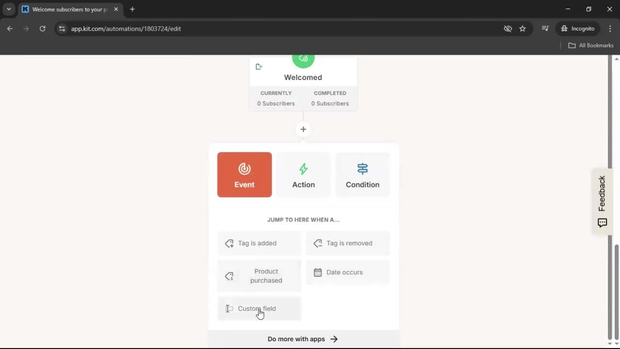 Creating an automation workflow screenshot