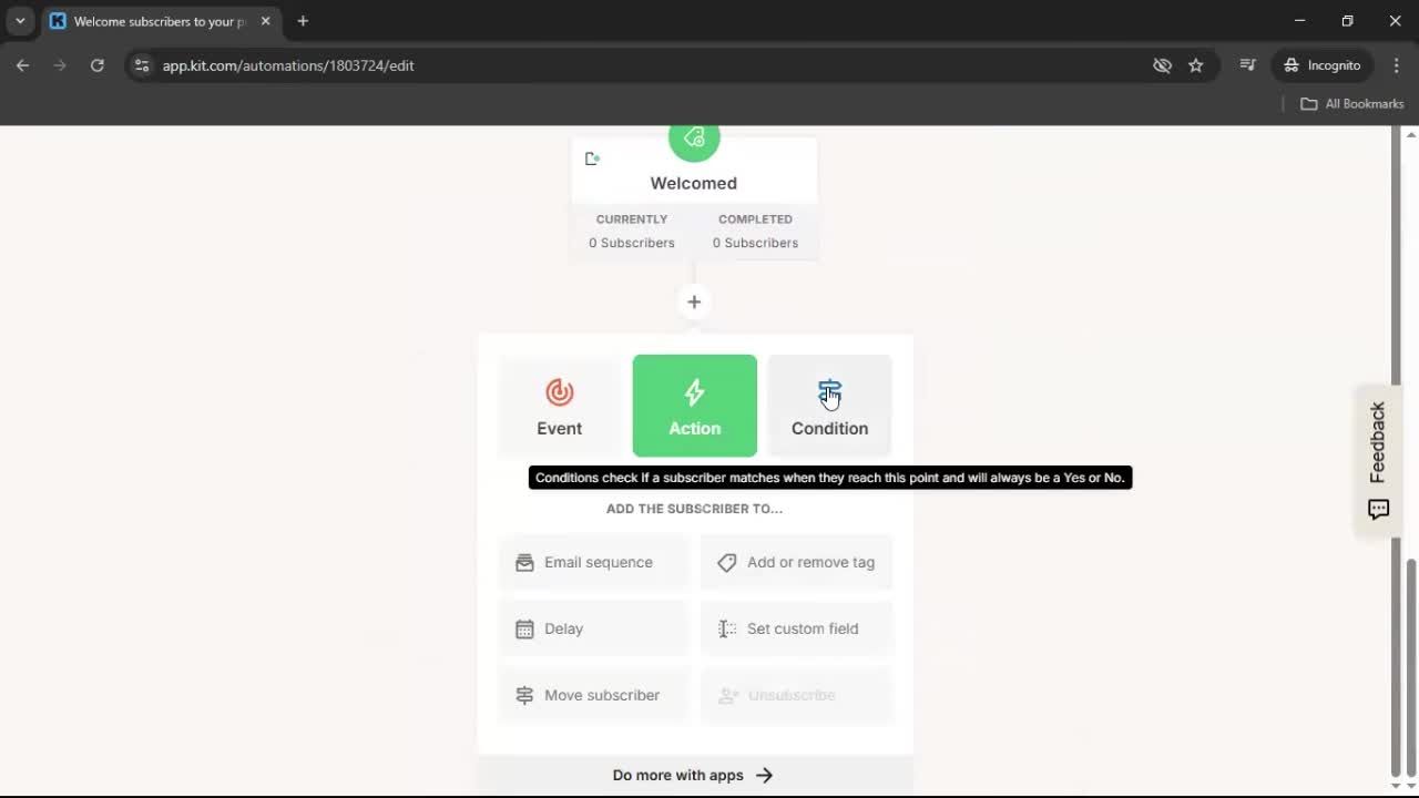 Creating an automation workflow screenshot
