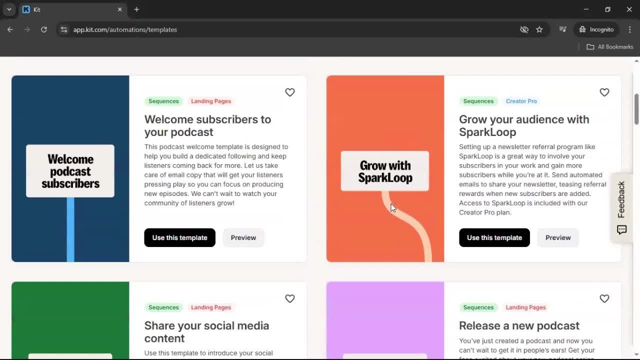 Creating an automation workflow screenshot