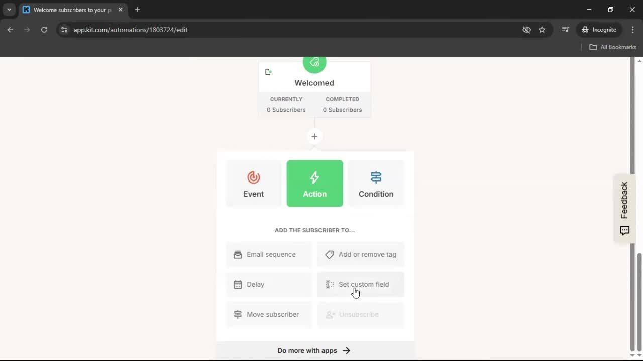 Creating an automation workflow screenshot