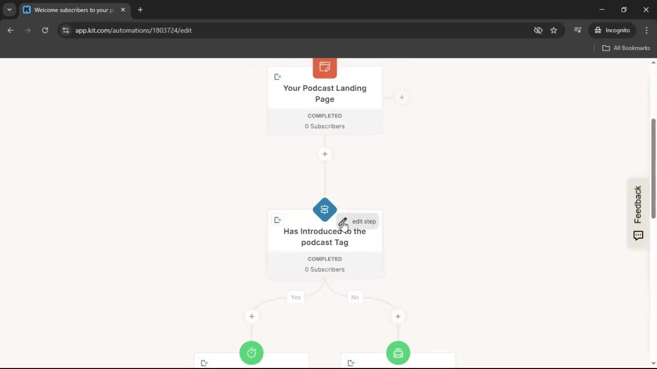 Creating an automation workflow screenshot
