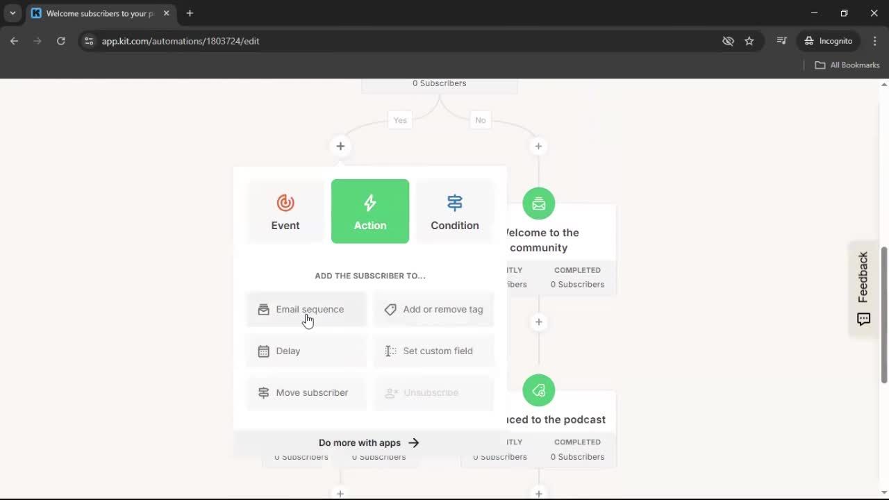 Creating an automation workflow screenshot
