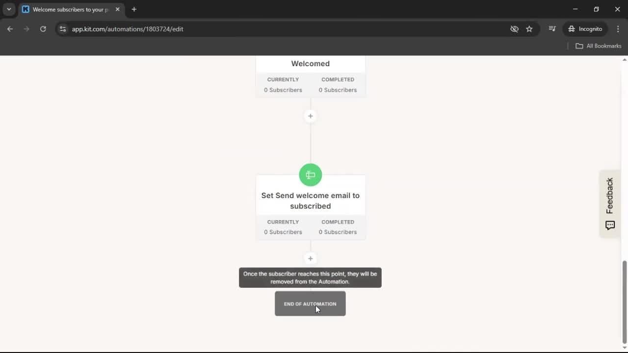 Creating an automation workflow screenshot