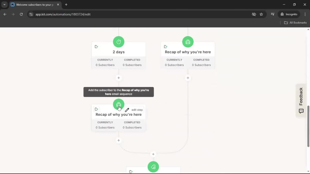 Creating an automation workflow screenshot