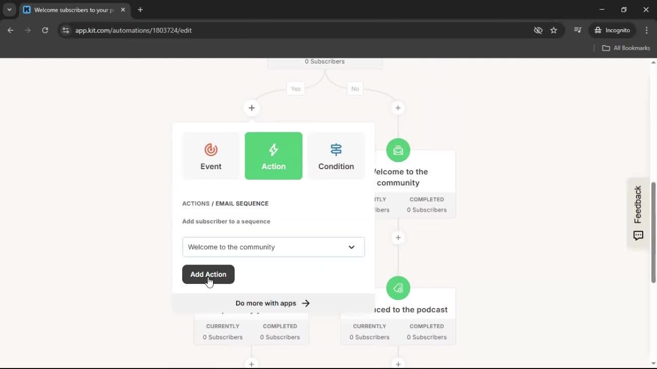 Creating an automation workflow screenshot