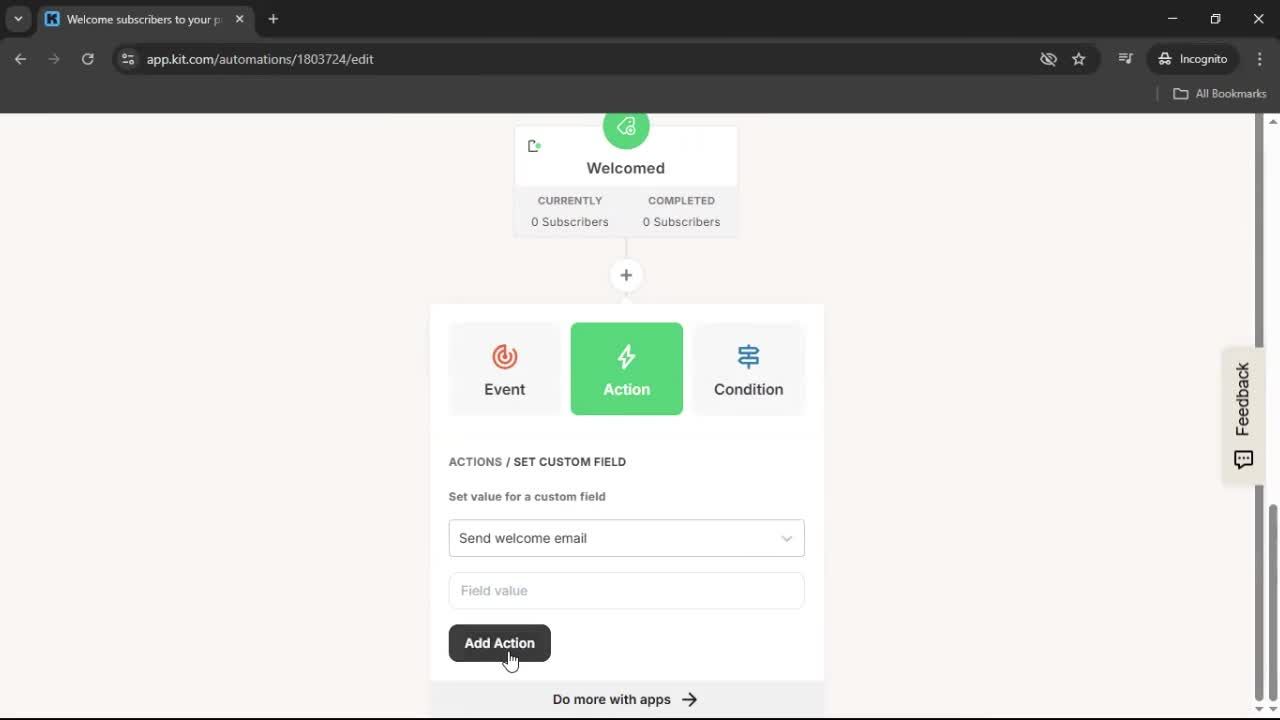 Creating an automation workflow screenshot