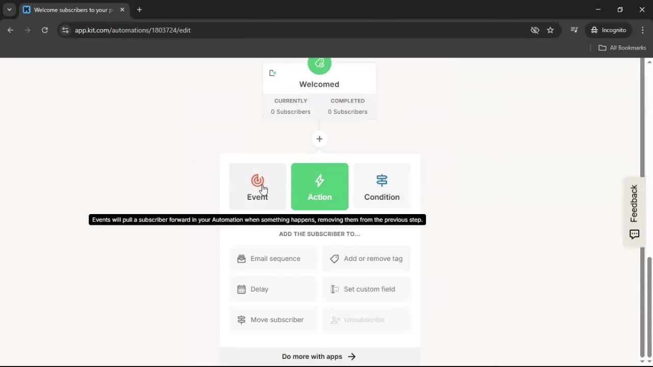 Creating an automation workflow screenshot