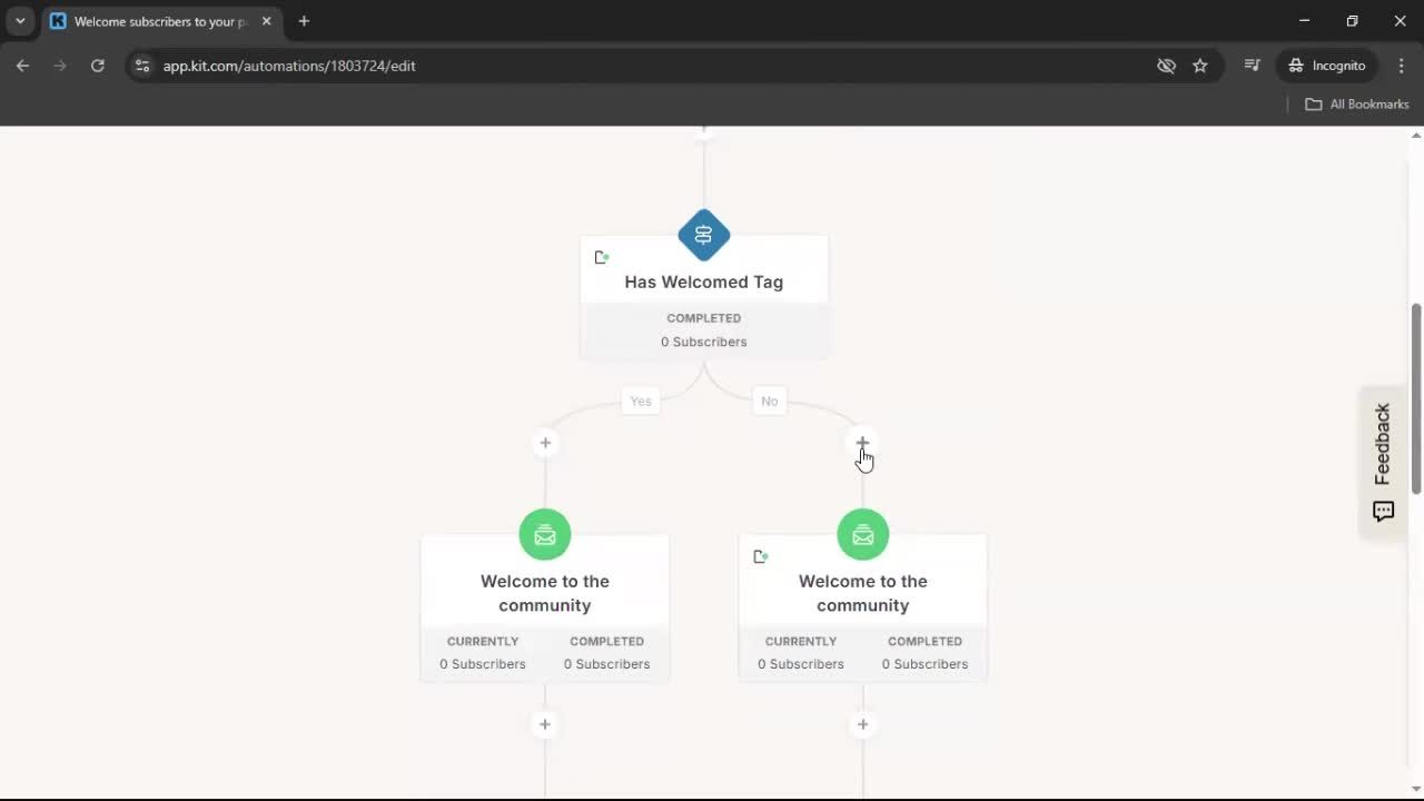 Creating an automation workflow screenshot