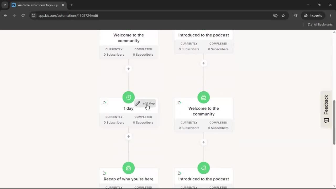Creating an automation workflow screenshot