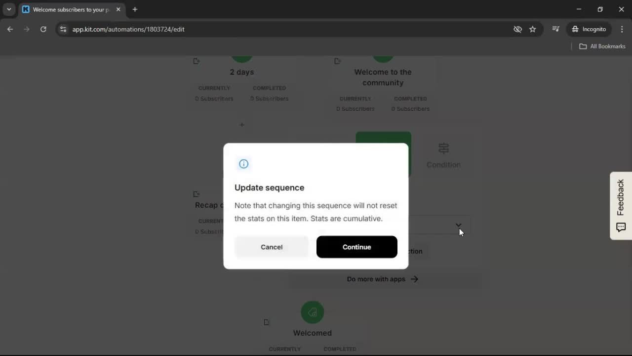 Creating an automation workflow screenshot