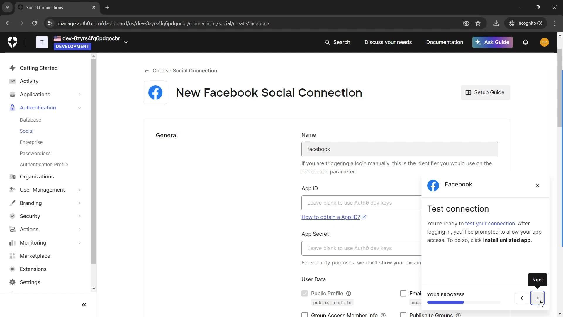 Creating connections screenshot