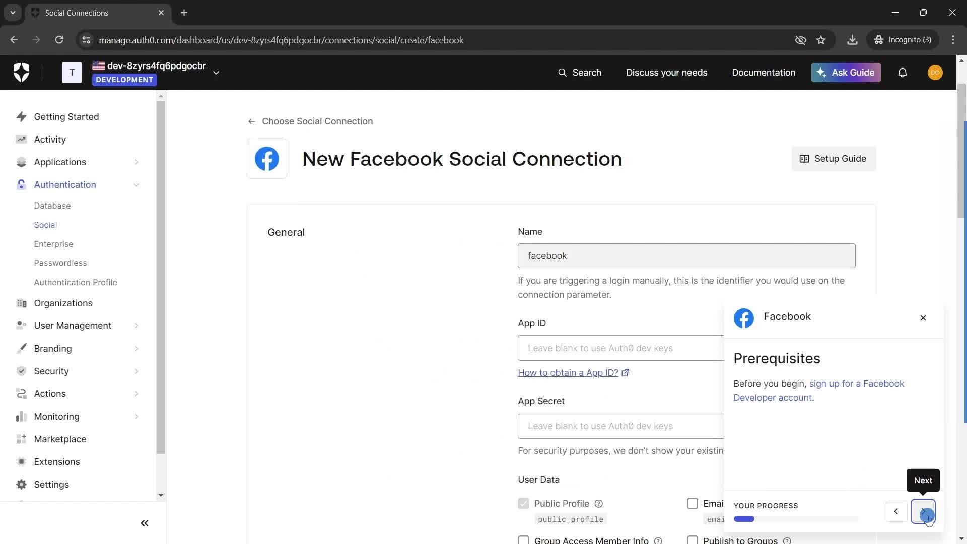 Creating connections screenshot