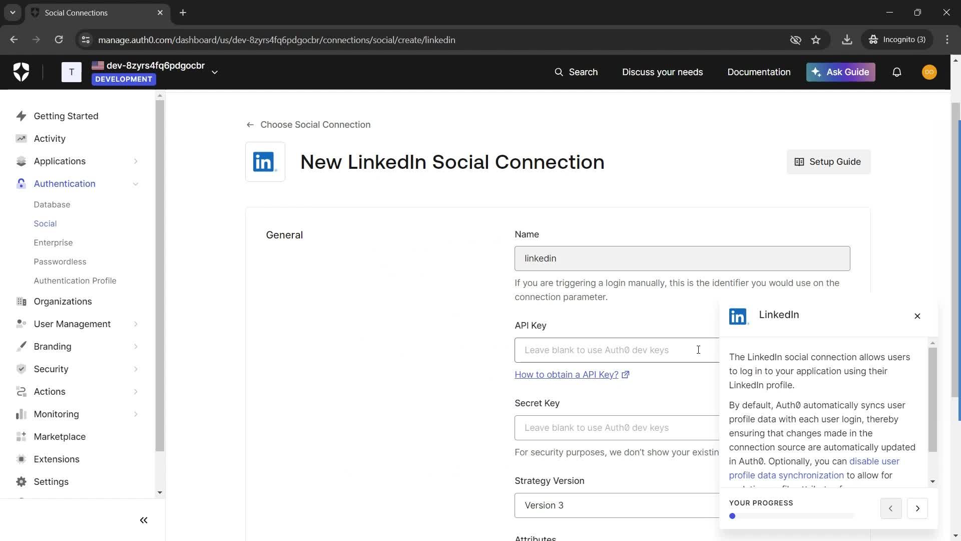 Creating connections screenshot