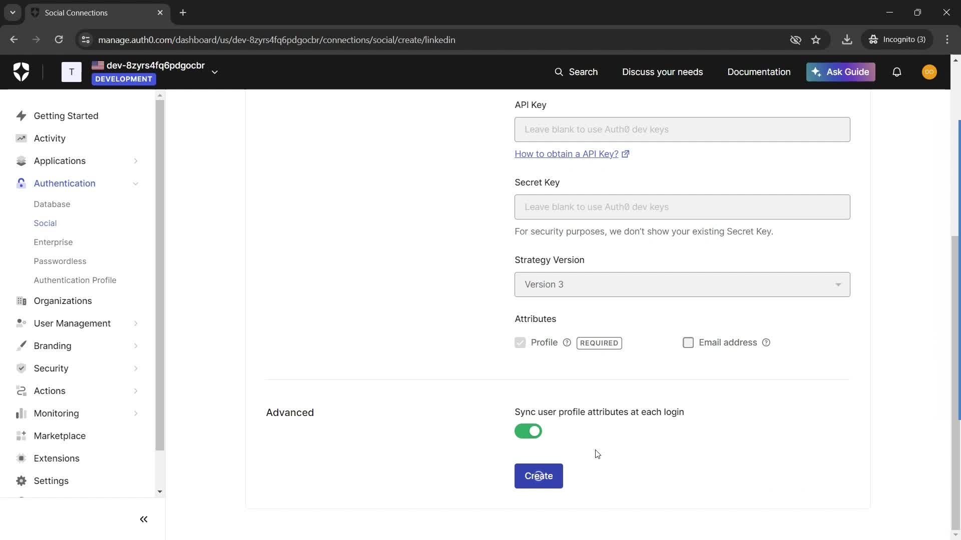 Creating connections screenshot