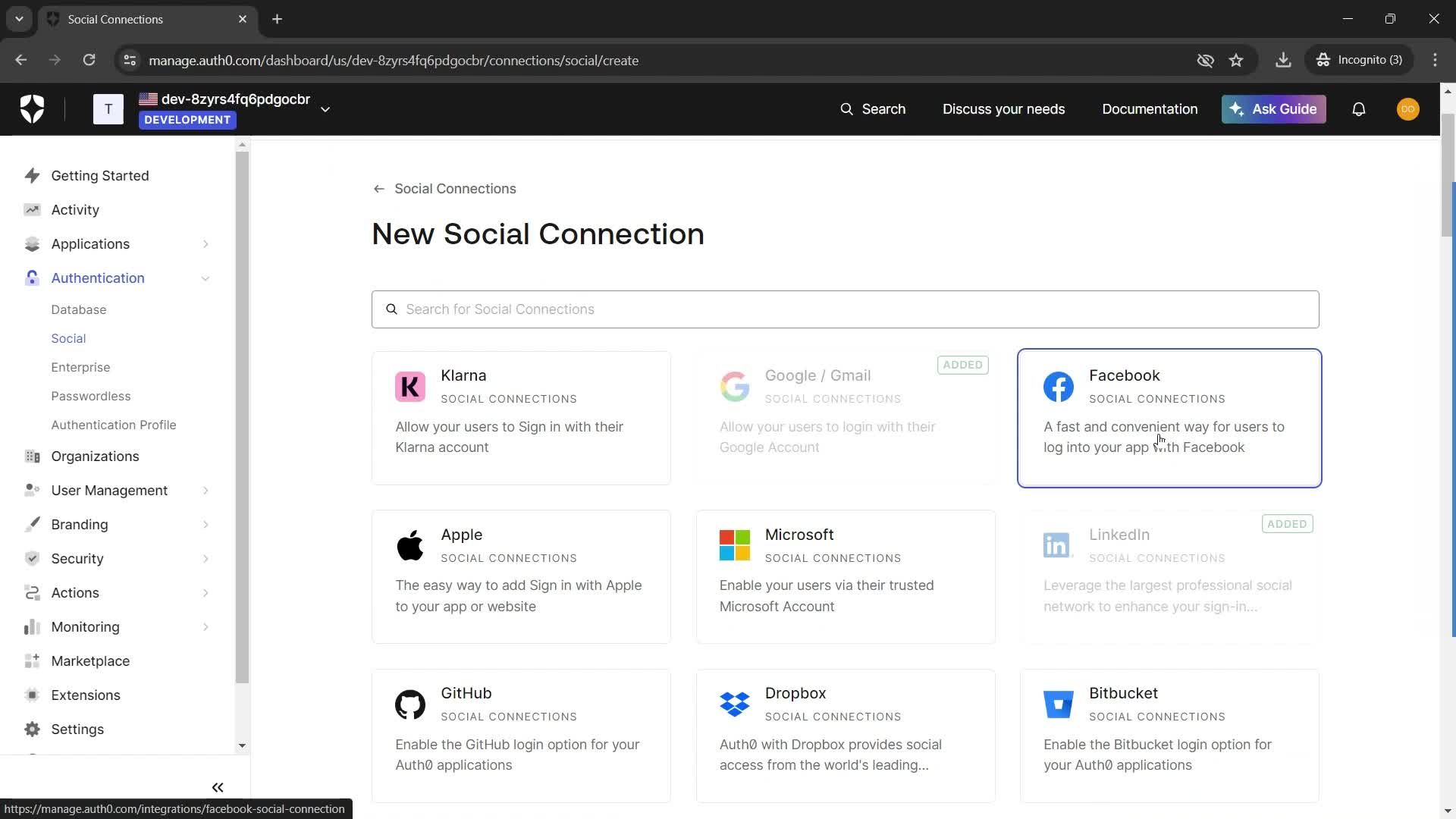 Creating connections screenshot