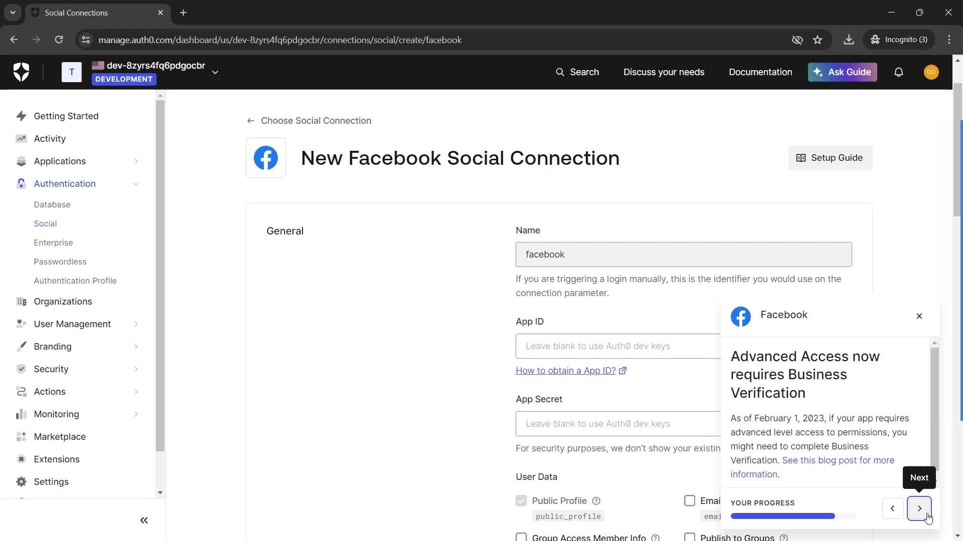 Creating connections screenshot