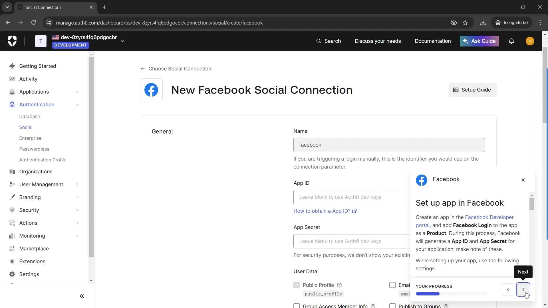 Creating connections screenshot