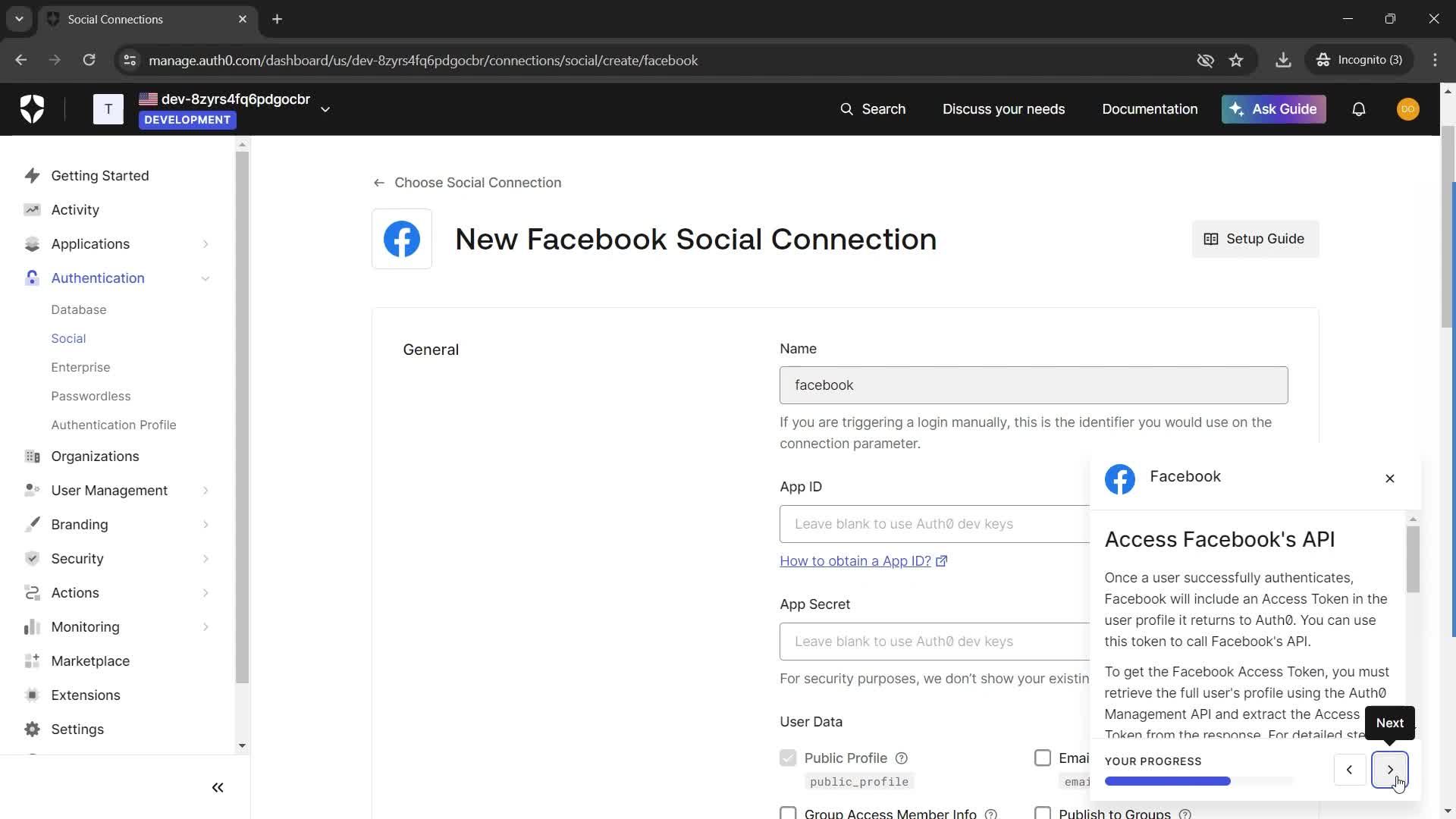 Creating connections screenshot