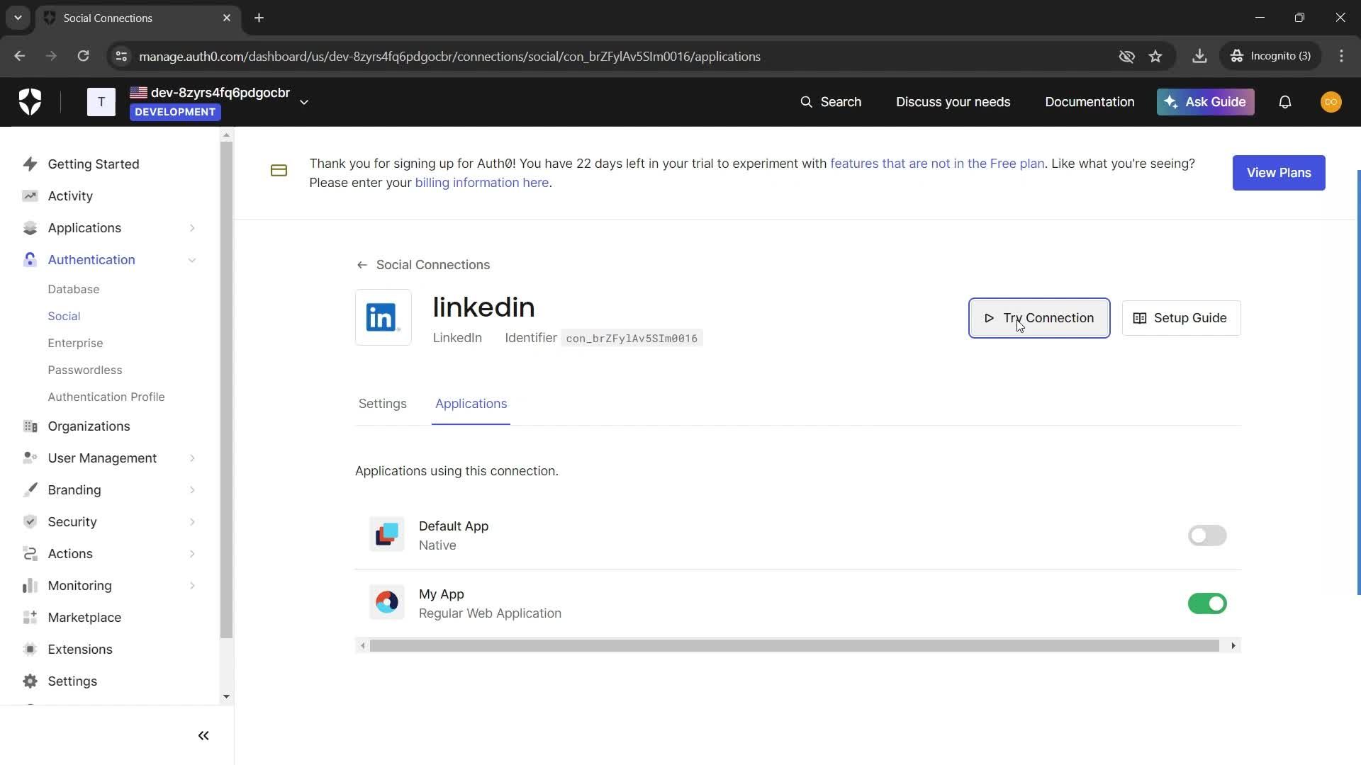 Creating connections screenshot