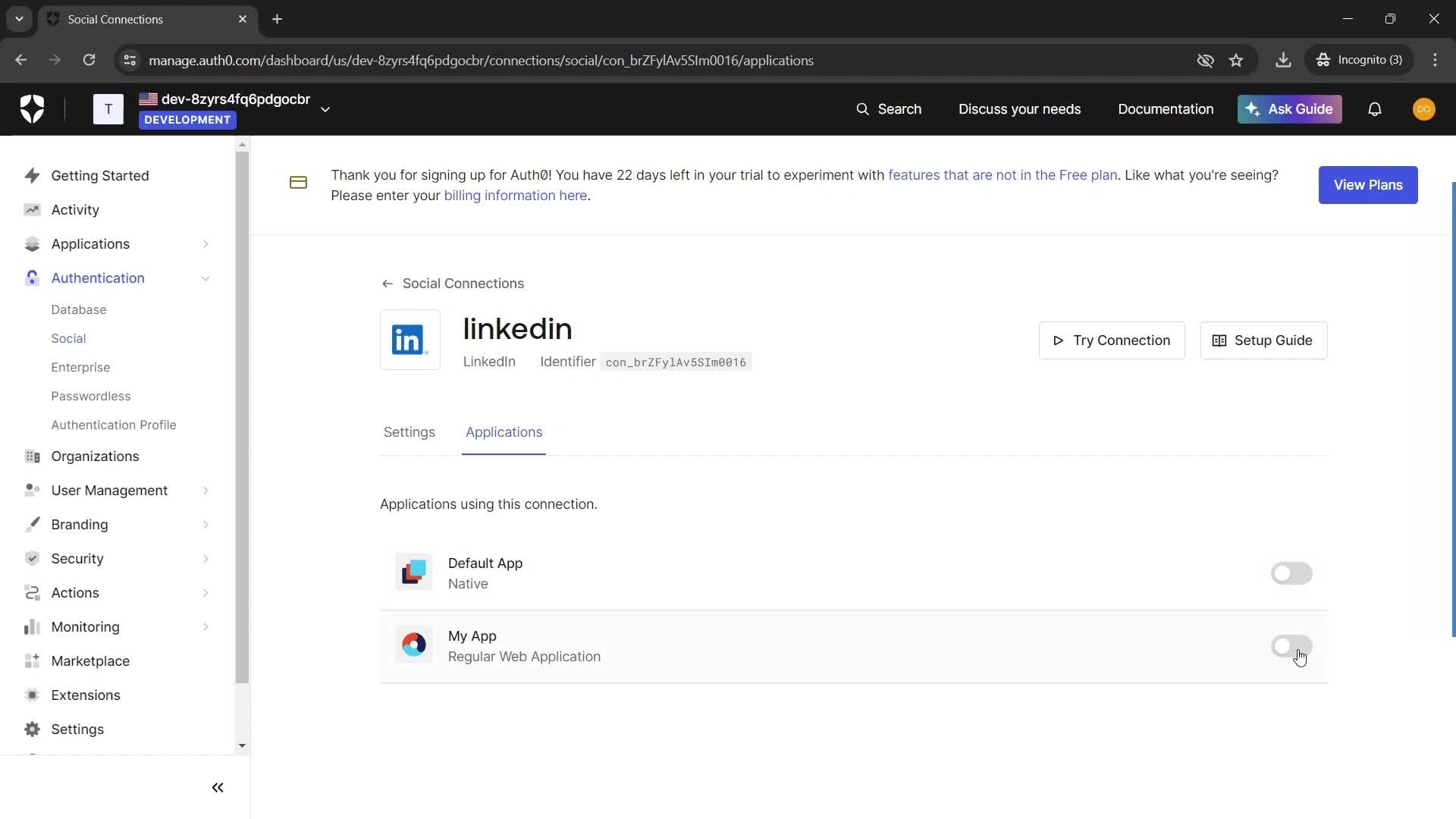 Creating connections screenshot