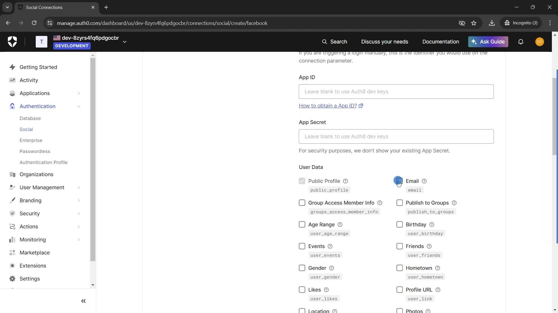 Creating connections screenshot
